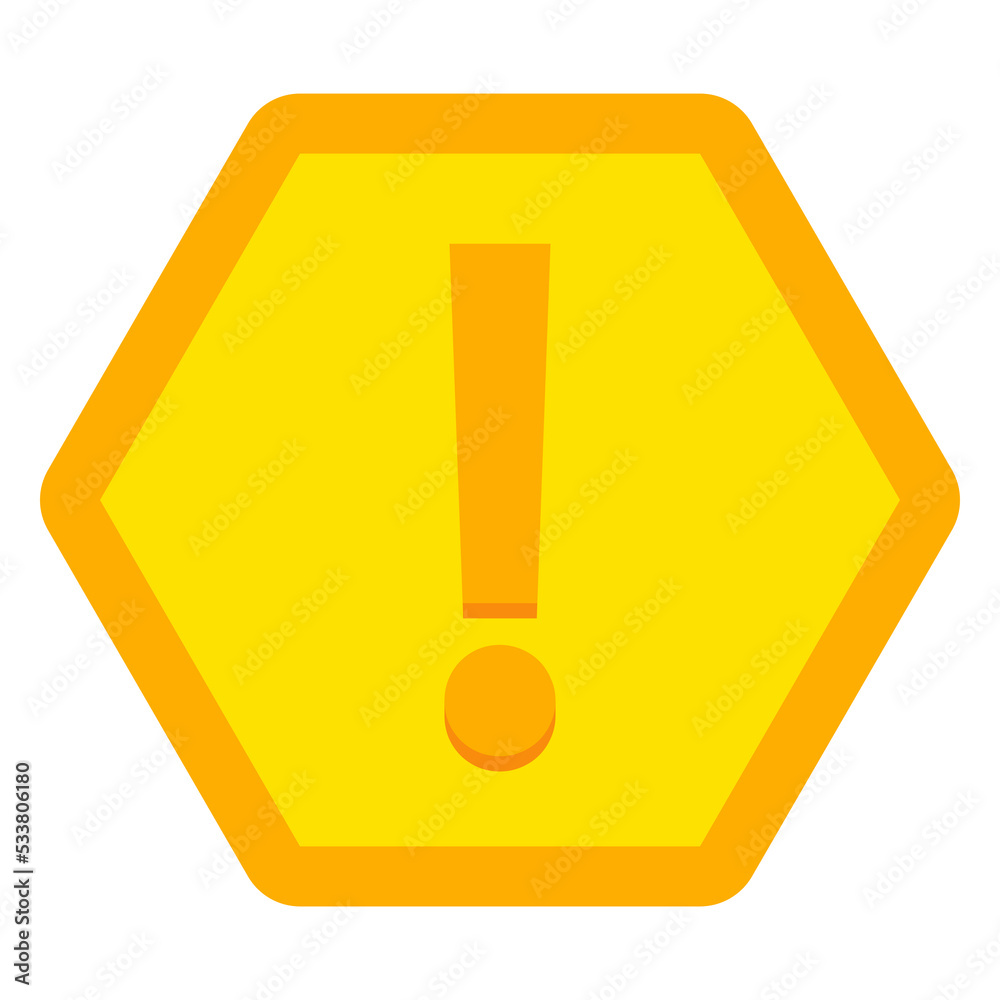 Exclamation mark, Attention sign, Caution icon, Hazard warning symbol, vector mark symbols Yellow style. Isolated icon. Exclamation mark, Attention sign, Caution icon, Hazard warning symbol, vector mark symbols Yellow style. Isolated icon.