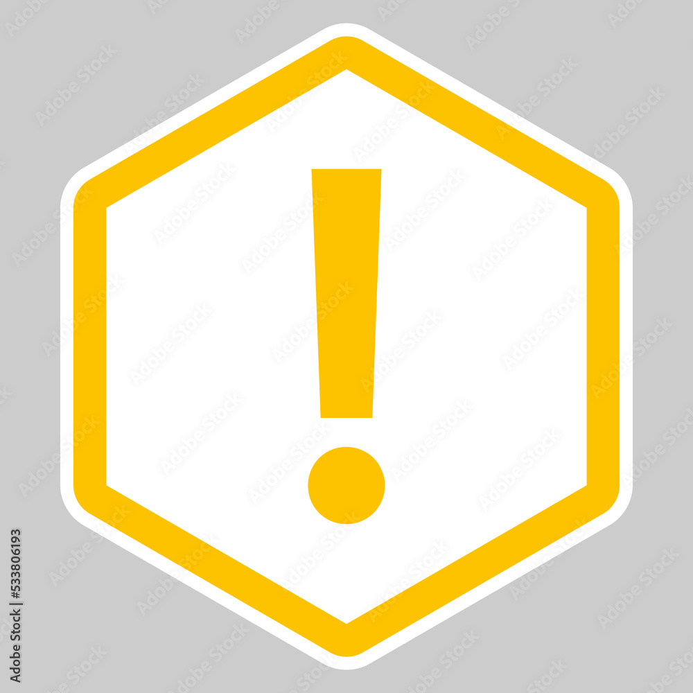 Exclamation mark, Attention sign, Caution icon, Hazard warning symbol, vector mark symbols Yellow style. Isolated icon. Exclamation mark, Attention sign, Caution icon, Hazard warning symbol, vector mark symbols Yellow style. Isolated icon.