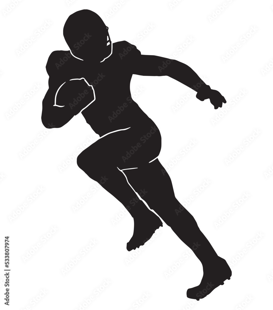 American male football player silhouette. soccer athlete American male football player silhouette. soccer athlete