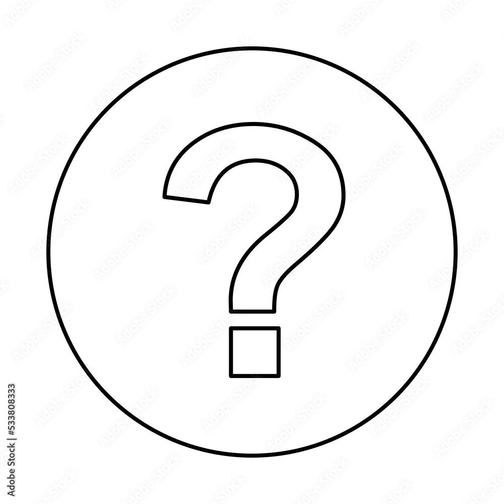 Question mark, FAQ sign, Help symbol, vector mark symbols. Black outline design. Isolated icon. Question mark, FAQ sign, Help symbol, vector mark symbols. Black outline design. Isolated icon.