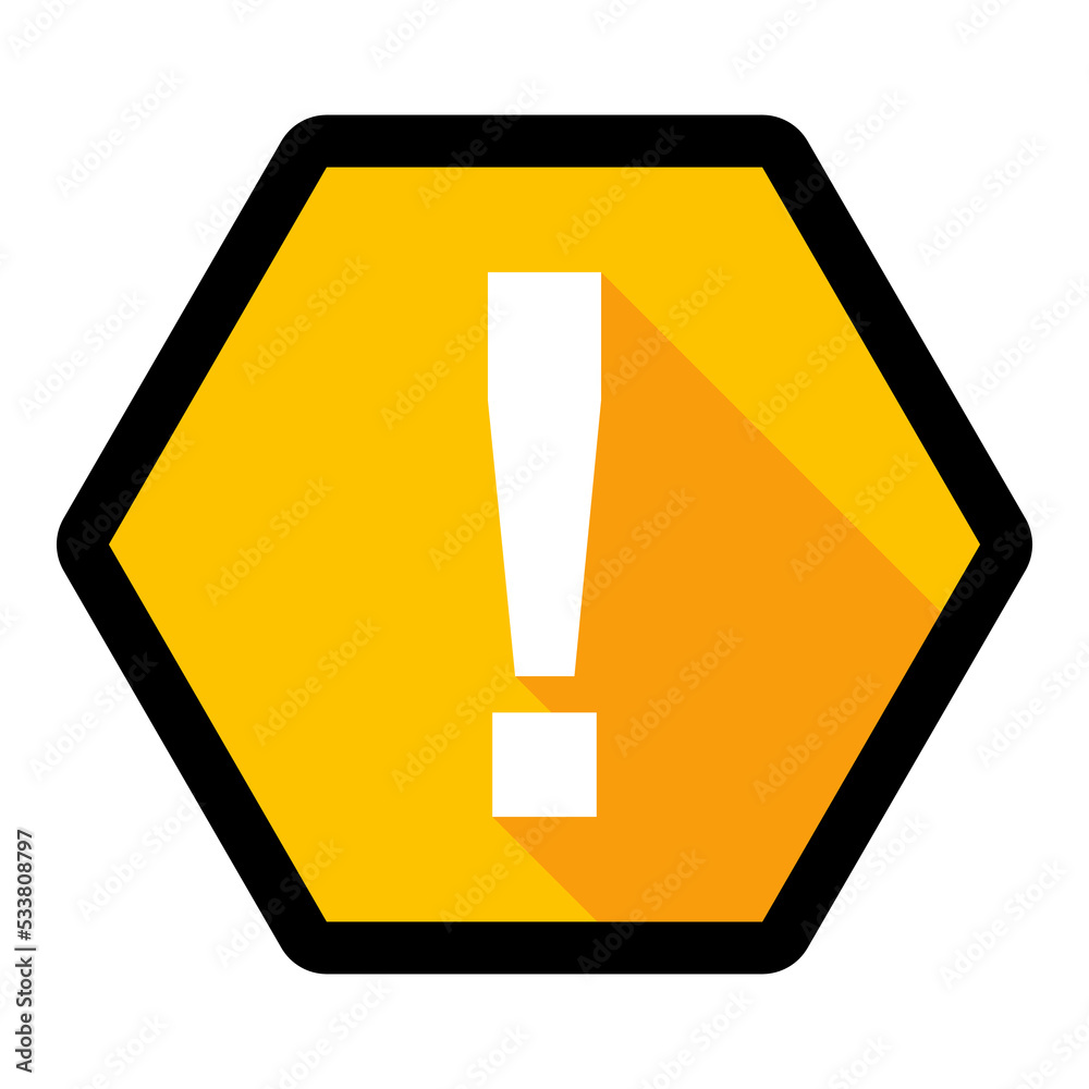 Exclamation mark, Attention sign, Caution icon, Hazard warning symbol, vector mark symbols Yellow style. Black stroke design. Isolated icon. Exclamation mark, Attention sign, Caution icon, Hazard warning symbol, vector mark symbols Yellow style. Black stroke design. Isolated icon.