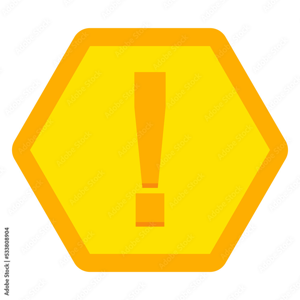 Exclamation mark, Attention sign, Caution icon, Hazard warning symbol, vector mark symbols Yellow style. Isolated icon. Exclamation mark, Attention sign, Caution icon, Hazard warning symbol, vector mark symbols Yellow style. Isolated icon.