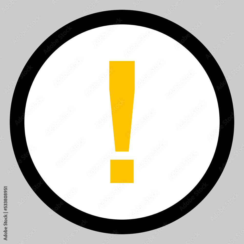 Exclamation mark, Attention sign, Caution icon, Hazard warning symbol, vector mark symbols Yellow style. Isolated icon. Exclamation mark, Attention sign, Caution icon, Hazard warning symbol, vector mark symbols Yellow style. Isolated icon.