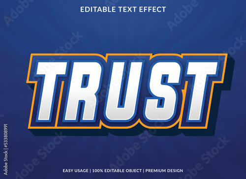 trust editable text effect template use for business logo and brand