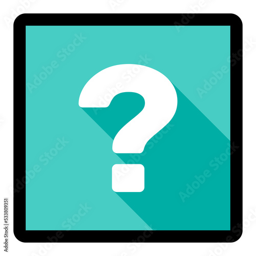 Question mark, FAQ sign, Help symbol, vector mark symbols light blue style. Black stroke design. Isolated icon.