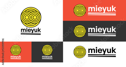 Simple logo for bakmie food. ramen. noodle. spaghetti or chinese food  photo