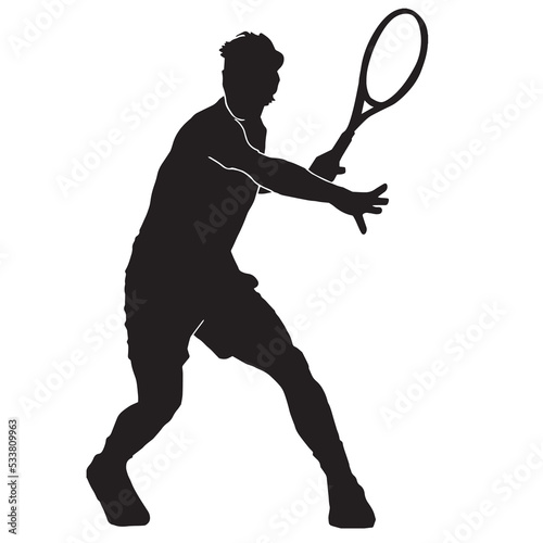 tennis court male athlete silhouette © Adikris