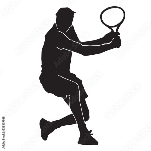 tennis court male athlete silhouette