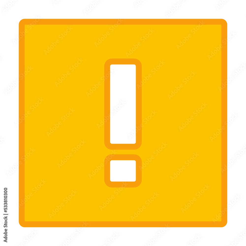 Exclamation mark, Attention sign, Caution icon, Hazard warning symbol, vector mark symbols Yellow style. Isolated icon. Exclamation mark, Attention sign, Caution icon, Hazard warning symbol, vector mark symbols Yellow style. Isolated icon.