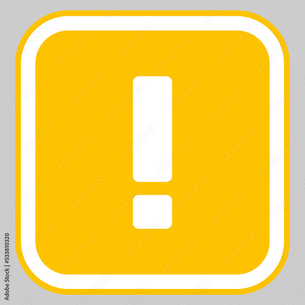 Exclamation mark, Attention sign, Caution icon, Hazard warning symbol, vector mark symbols Yellow style. Isolated icon. Exclamation mark, Attention sign, Caution icon, Hazard warning symbol, vector mark symbols Yellow style. Isolated icon.