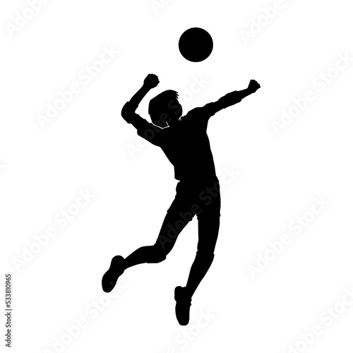 female volleyball athlete silhouette on white
