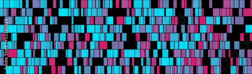 Blue purple mosaic geometric rectangles abstract tech background. Vector banner design