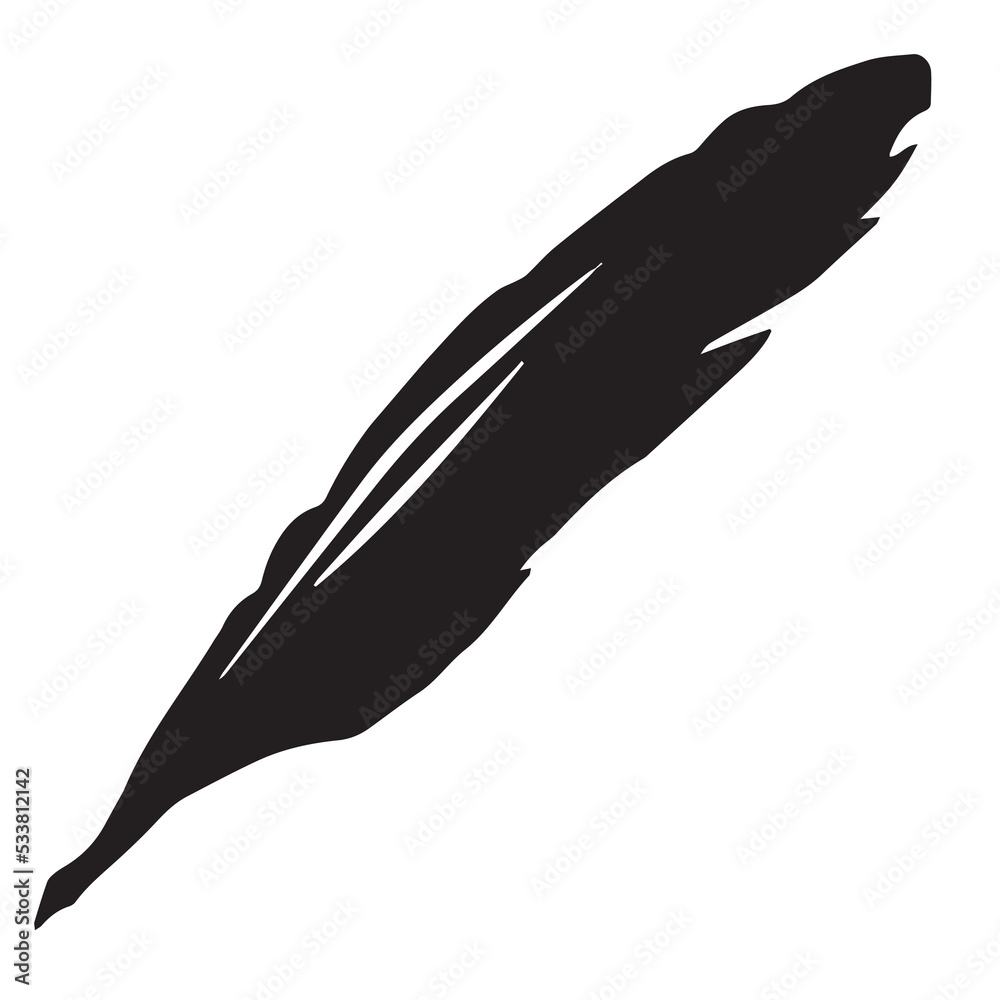 feathers silhouette vector on white background feathers silhouette vector on white background
