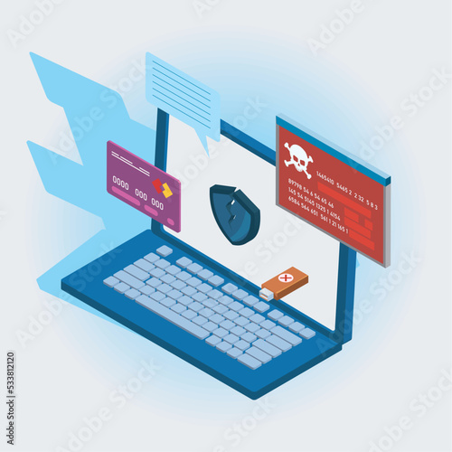 computer and cyber fraud icons