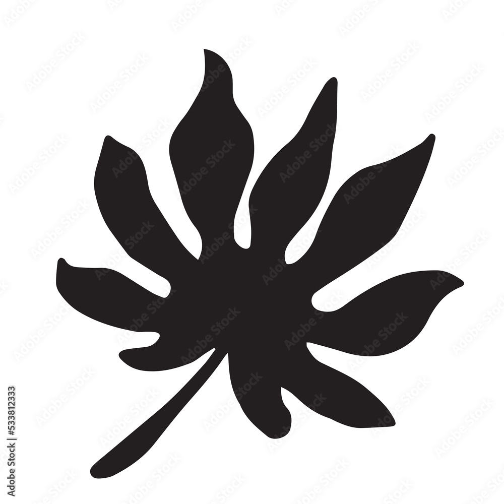 Vector Leaf silhouette on white background