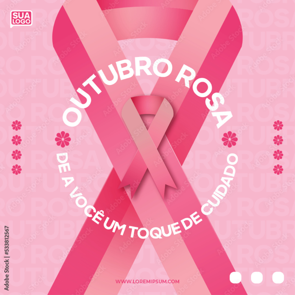 brazil outubro rosa breast cancer awareness month post design - obrazy, fototapety, plakaty 