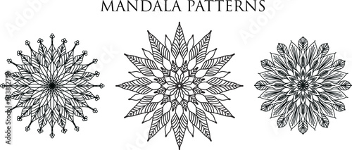 luxury ornamental mandala design background, mandala design, Mandala pattern Coloring book Art wallpaper design, tile pattern, greeting card, set mandala design 