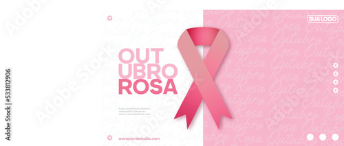 brazil breast cancer awareness month outubro rosa, banner design photo