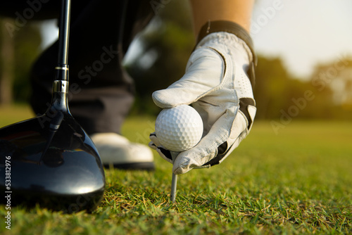 golfer prepare tee off on golf course for driver a ball into the hole © sattahipbeach