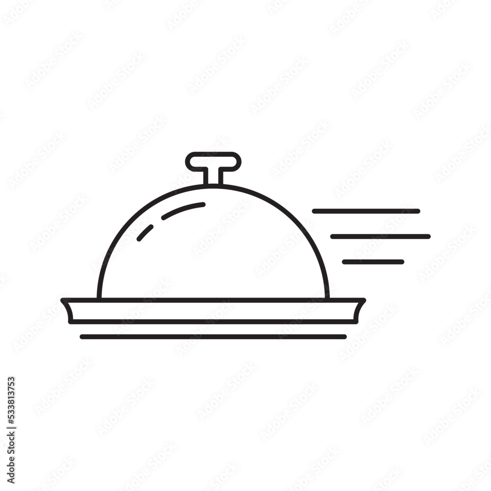 Cloche restaurant icon line vector Cloche restaurant icon line vector