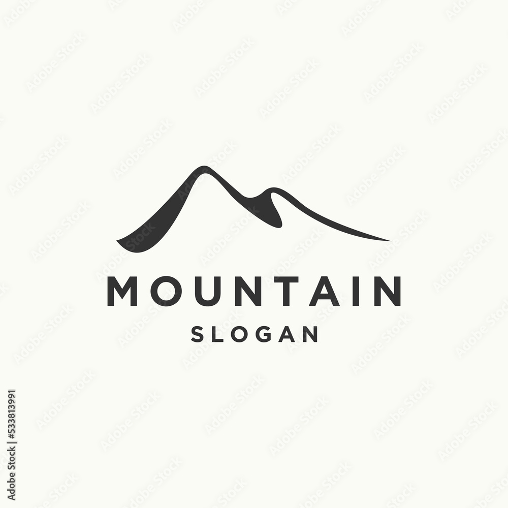 Letter M Mountain logo icon design template Stock Vector | Adobe Stock