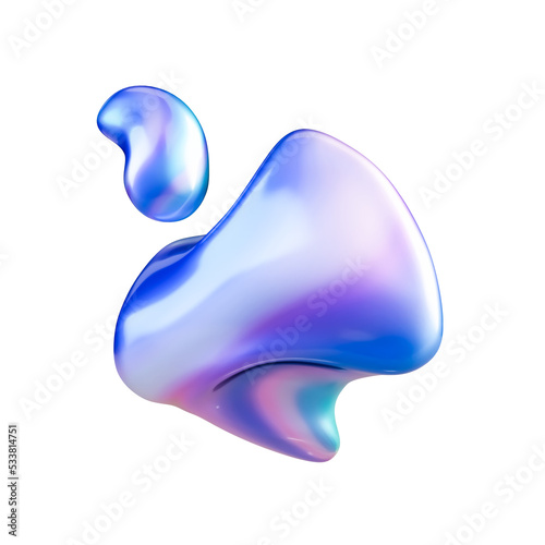 3D Holographic Fluid Shape Illustration