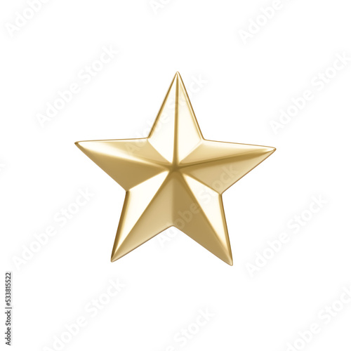 Golden Star icon isolated 3d render illustration