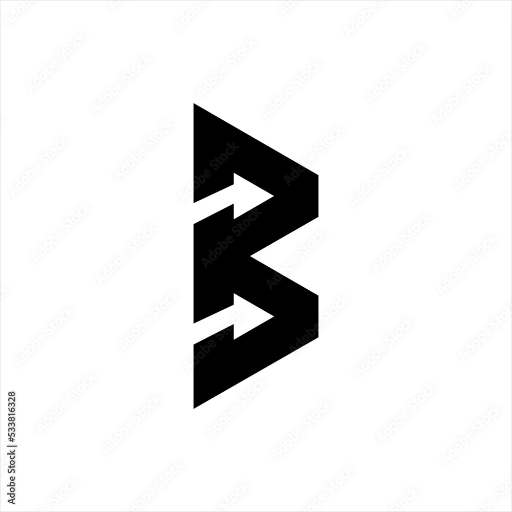 Abstract letter B design logo vector with arrow sign Abstract letter B design logo vector with arrow sign