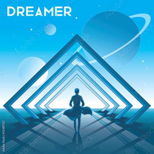 Man of The Dreamer Illustration Vector
