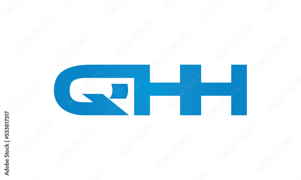 QHH monogram linked letters, creative typography logo icon QHH monogram linked letters, creative typography logo icon