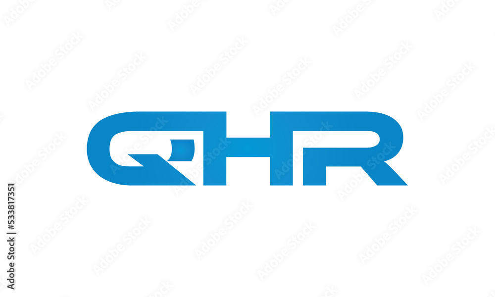 QHR monogram linked letters, creative typography logo icon QHR monogram linked letters, creative typography logo icon