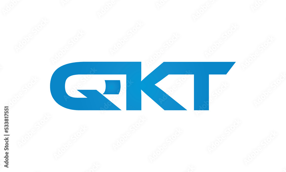 QKT monogram linked letters, creative typography logo icon QKT monogram linked letters, creative typography logo icon