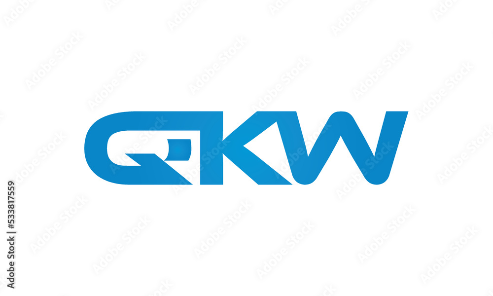 QKW monogram linked letters, creative typography logo icon QKW monogram linked letters, creative typography logo icon