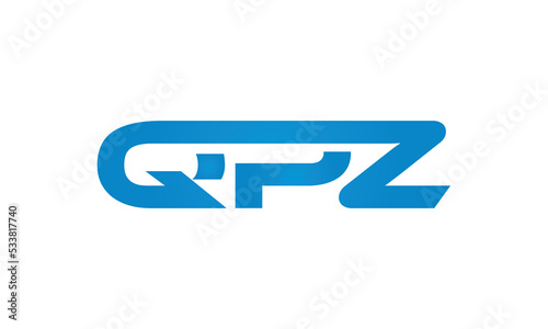 QPZ monogram linked letters, creative typography logo icon