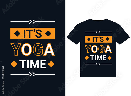 IT'S YOGA TIME illustrations for print-ready T-Shirts design
