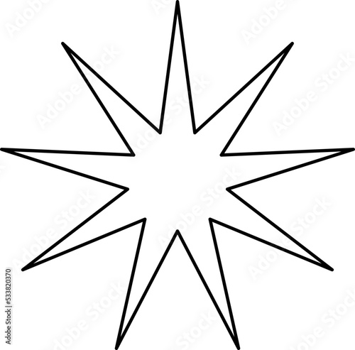 Star Sparkle Vector Illustration Icon Minimal Line Art