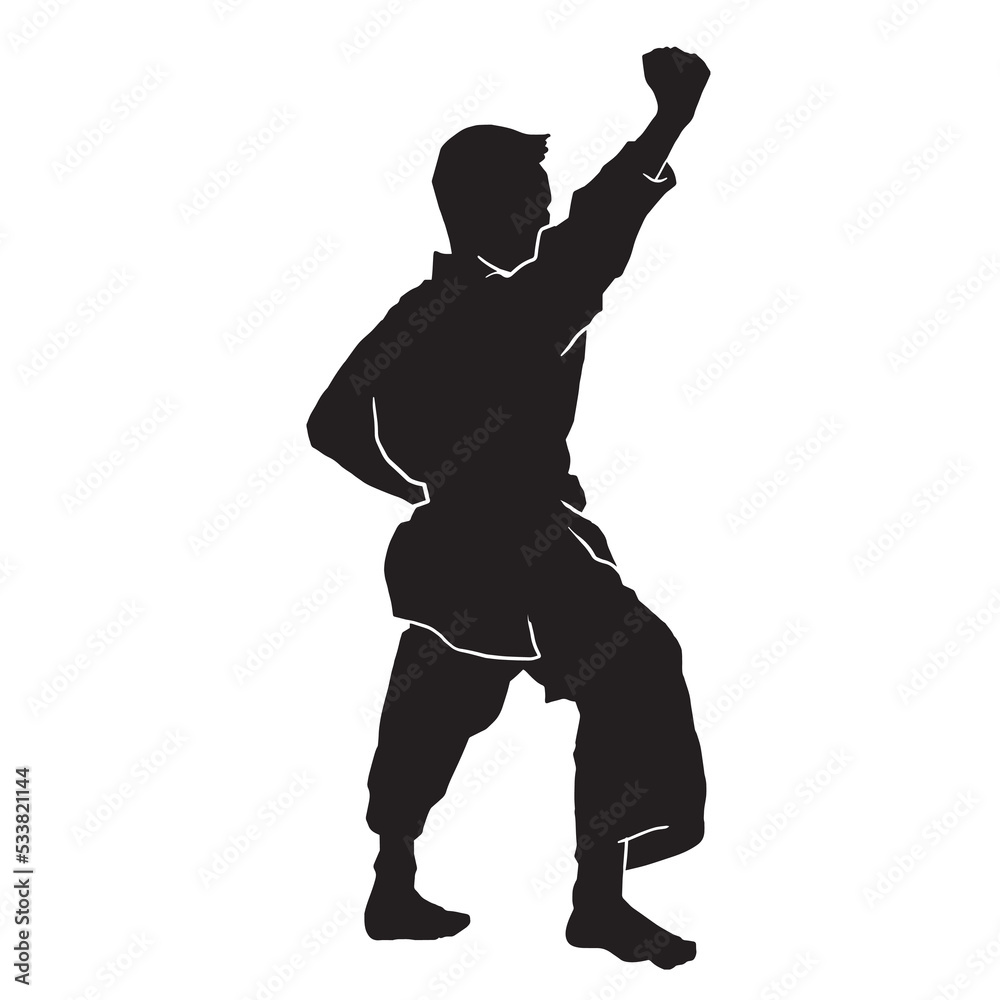 young kata karate boy silhouettes Vector Sport young kata karate boy silhouettes Vector Sport