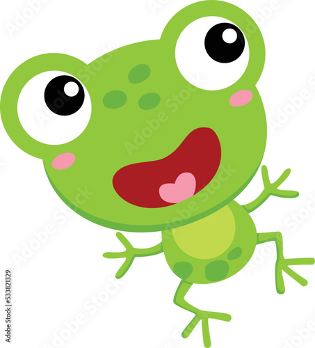 Cute Frog Pond Animal Illustration Vector Clipart