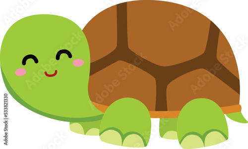Cute Turtle Pond Animal Illustration Vector Clipart