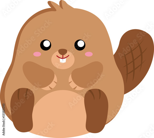 Cute Beaver Pond Animal Illustration Vector Clipart
