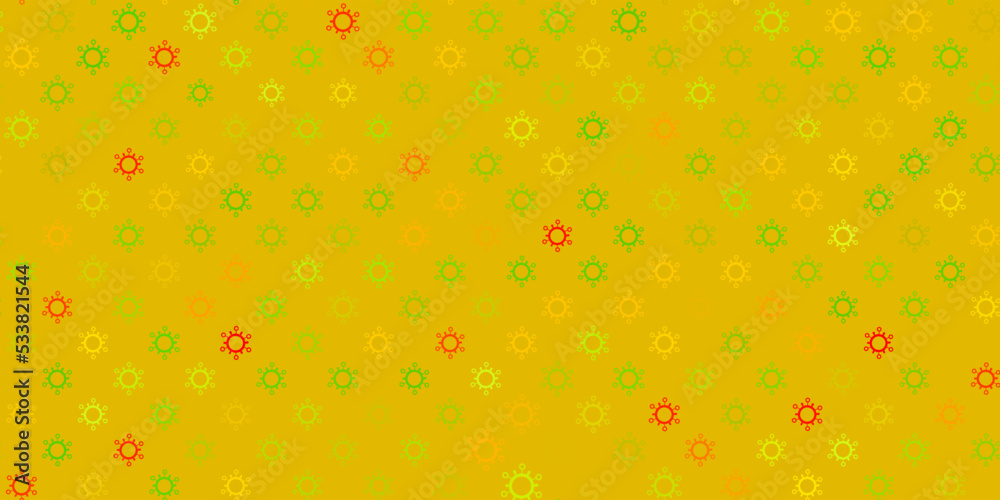 Dark green, yellow vector template with flu signs. Dark green, yellow vector template with flu signs.