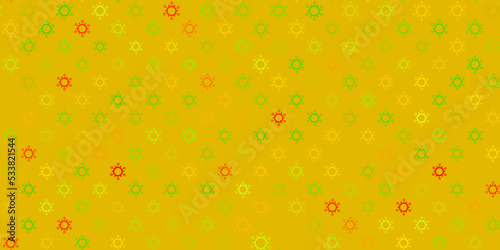 Dark green, yellow vector template with flu signs.