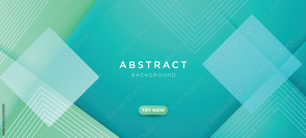 Grey blue teal green white abstract background geometry triangle, square, diagonal neon light and layer element. For presentation, business, corporate, institution, party, festive, seminar, and talks	