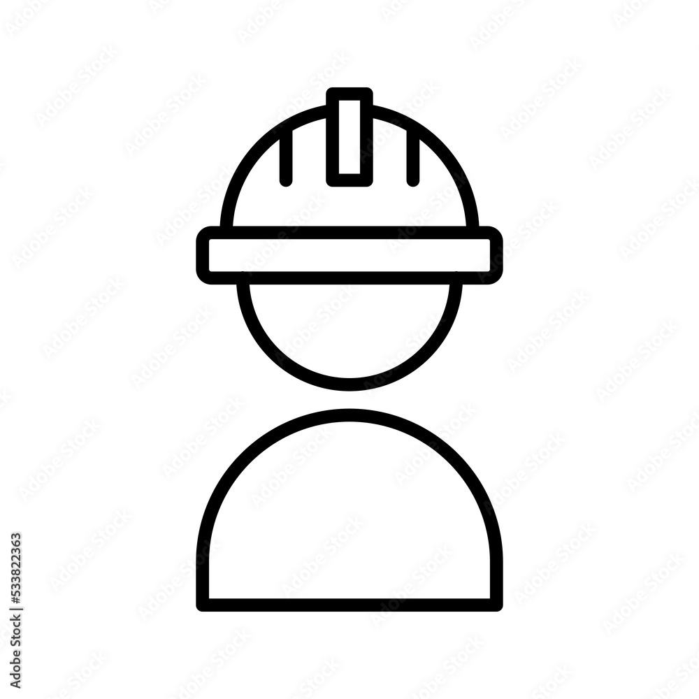 Fototapeta premium Construction worker vector icon color editable