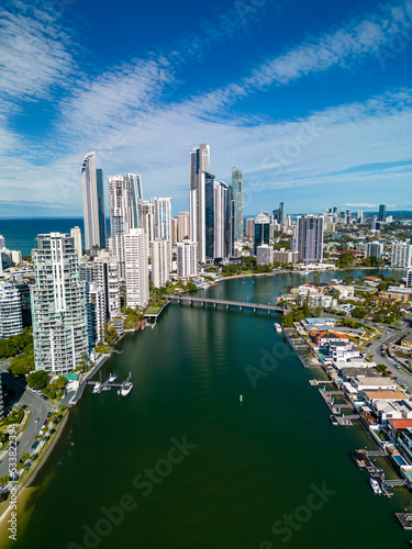 Fototapeta Naklejka Na Ścianę i Meble -  Aerial view of Gold Coast in Australia