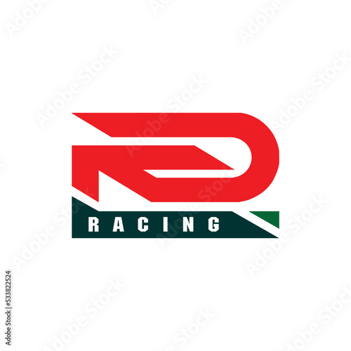 Red racing logo design, can be used for automotive racing team logos and others