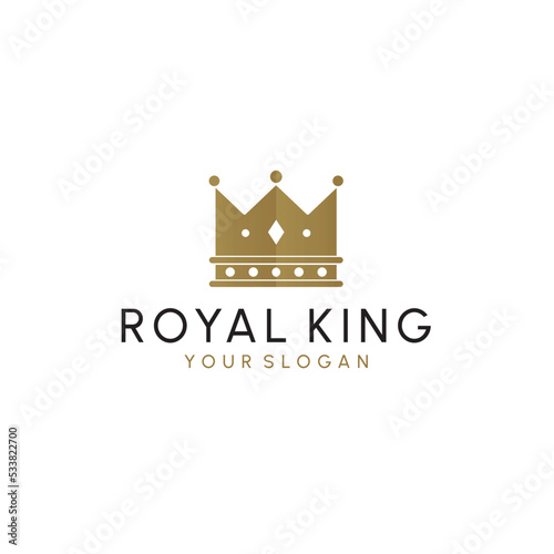Crown Logo Royal King Queen abstract Logo design vector template. Geometric symbol Logotype concept icon.