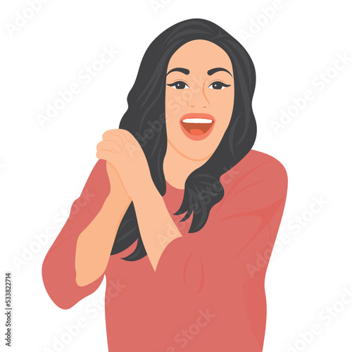 Beautiful woman smiling happily in a successful life