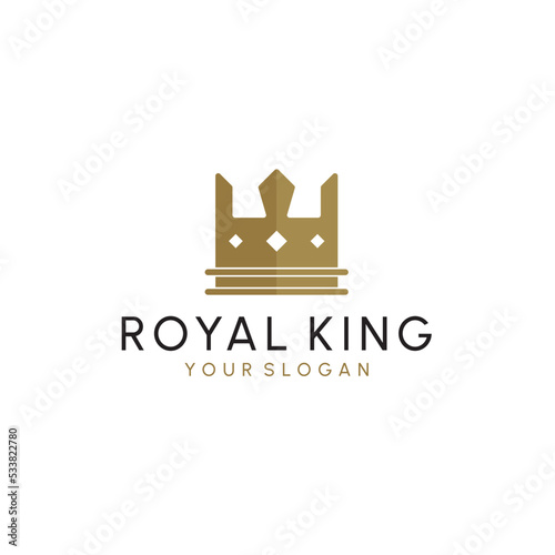 Crown Logo Royal King Queen abstract Logo design vector template. Geometric symbol Logotype concept icon.