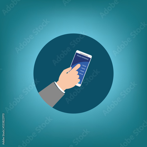 Paying by use application Mobile banking.